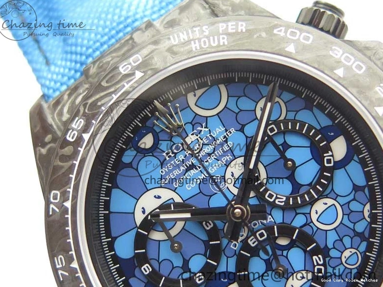 AAA Replica Watches on OMF DIW A Blue Dial Nylon 2844 Light Daytona Strap Blue Efficient Best Edition Light Carbon 0101